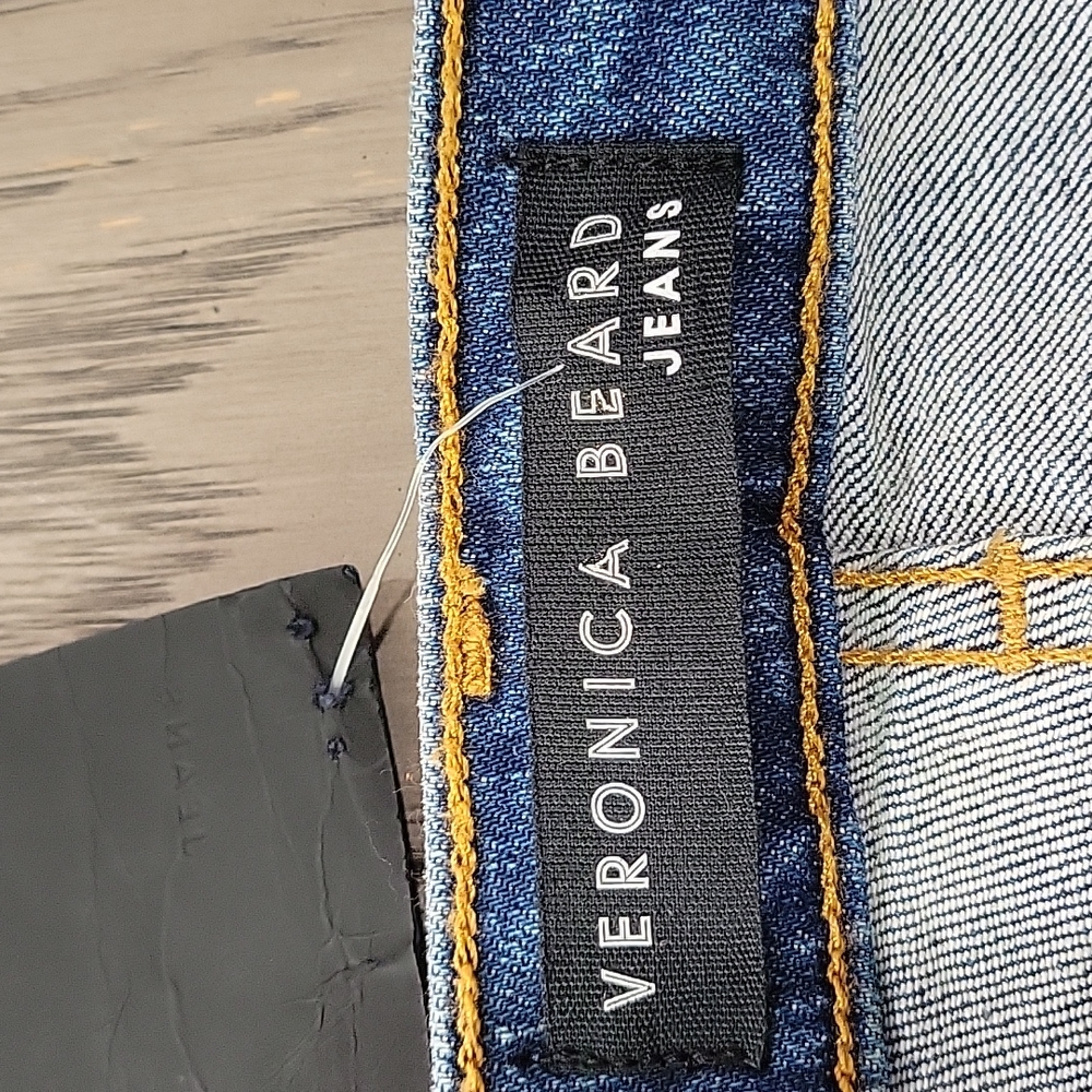 Veronica Beard "Ines" Rhinestones Girlfriend Side Crop Jeans Size 25 - Picture 7 of 16